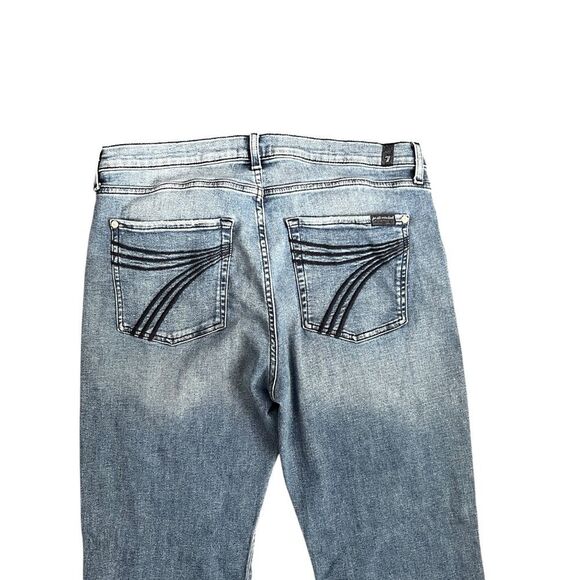 7 For All Mankind Tailorlessa Dojo Flare Jean • Size 34 • Light Wash • Wide Leg - Picture 5 of 10